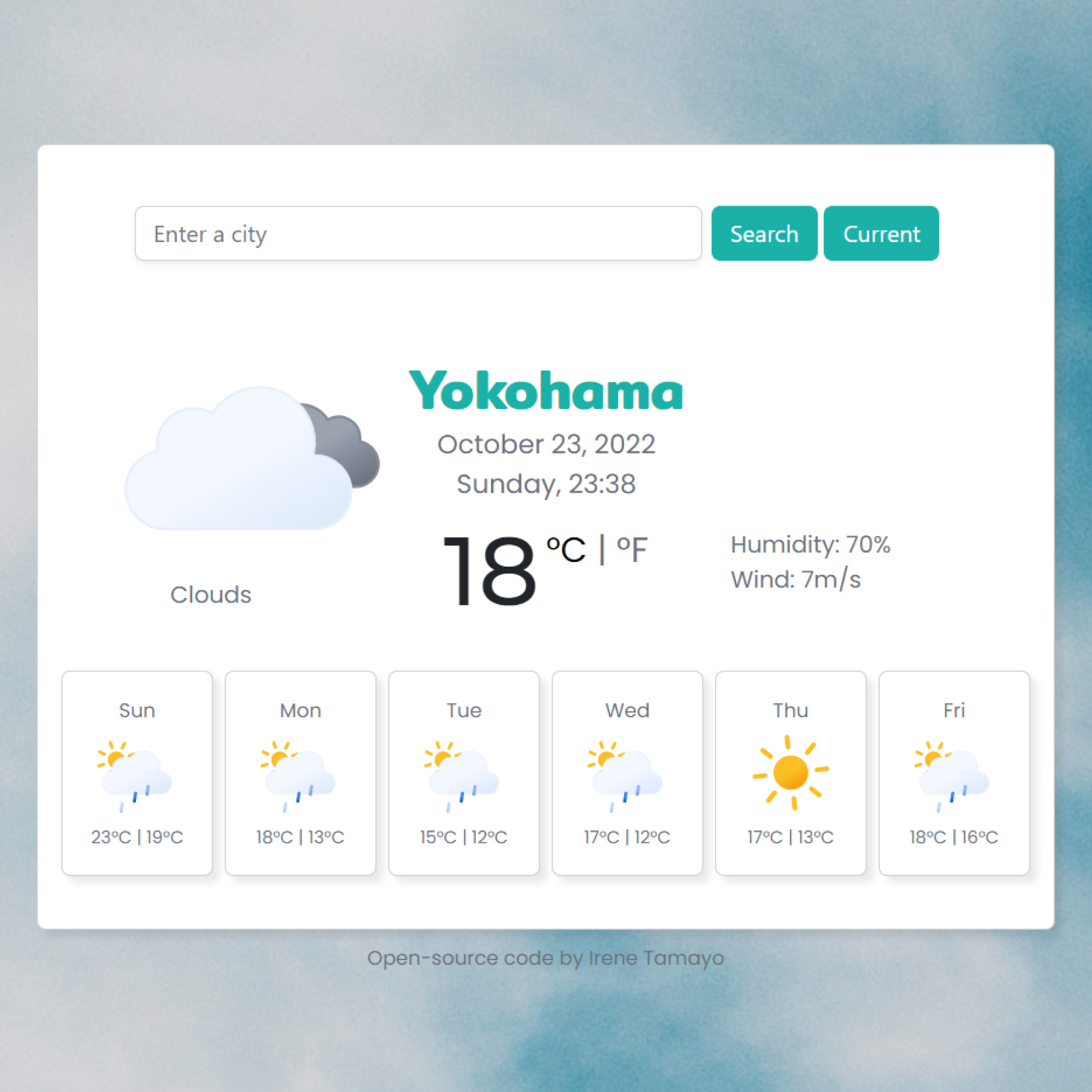 Weather app project preview